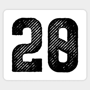 Rough Number 20 Sticker